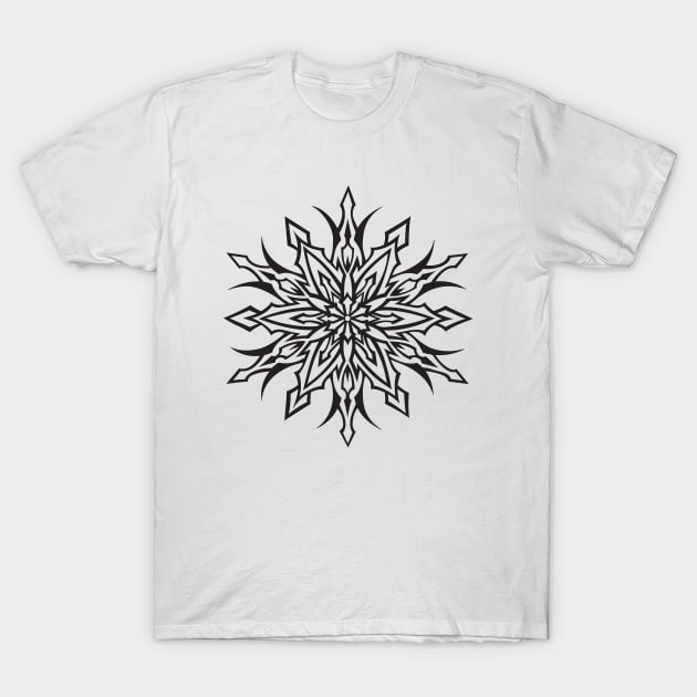 SYM STAR-TRIBAL- SNOWFLAKE DESIGN- BLACK T-Shirt by SELcustoms